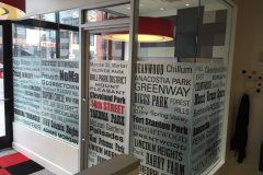 Corporate Names & Logos On Glass